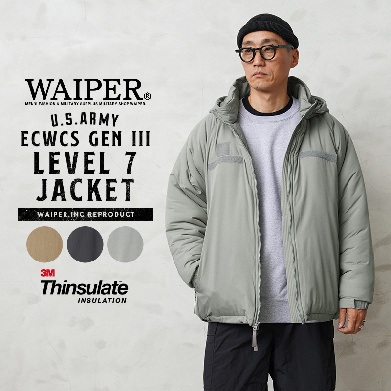 ジャケット・アウター WAIPER ECWCS GenIII level7 WP62 Black XL WAIPER.inc 米軍 ECWCS Gen III THINSULATE（シンサレート